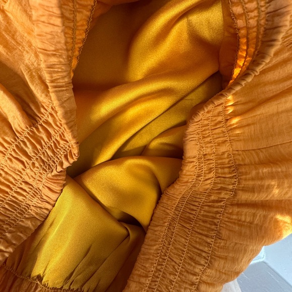 Vince smocked-waist high-waisted skirt orange Size S/P - Picture 9 of 12